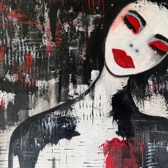 Broken Heart - Abstract Acrylic Painting of a Woman | Original Artwork 11x14 - Picture 2 of 7